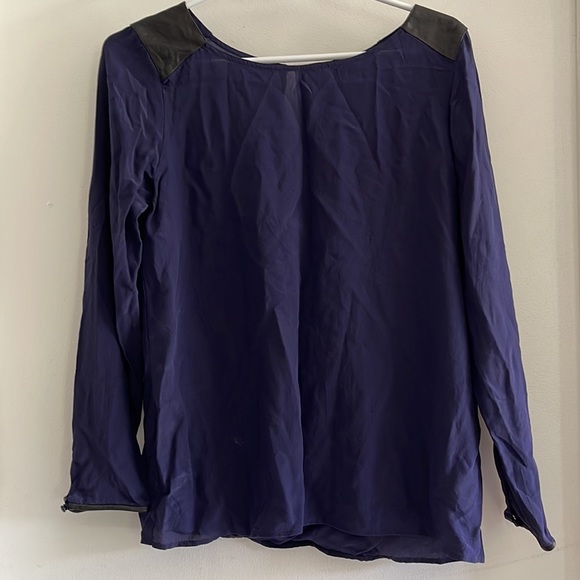 Club Monaco silk and leather open-back blouse - Picture 5 of 7